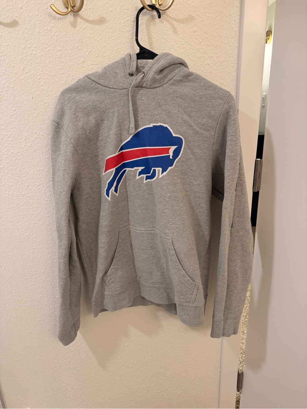 Fanatics Gray Hoodie with Blue and Red Buffalo Logo